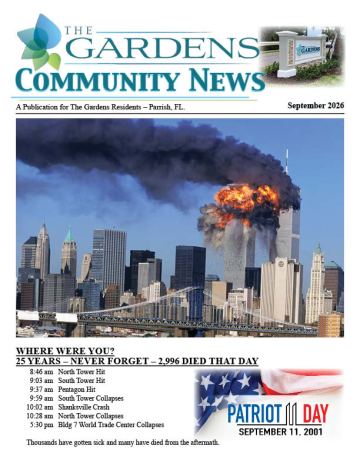 The Gardens Homeowner Association newsletter cover