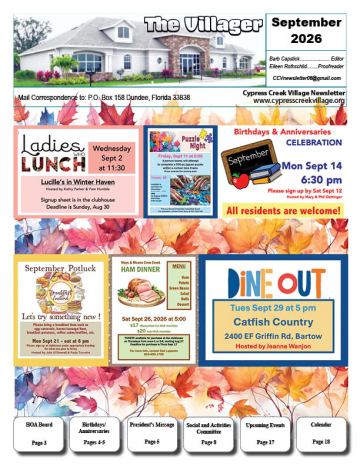 Cypress Creek Village newsletter cover