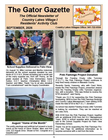 Country Lakes Village newsletter cover