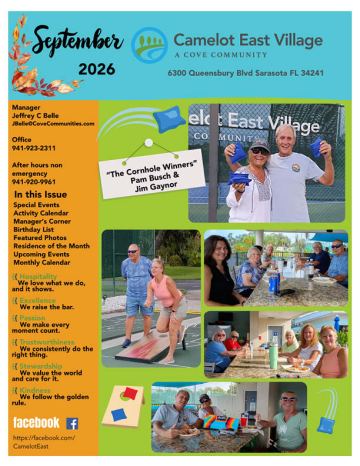 Camelot East newsletter cover