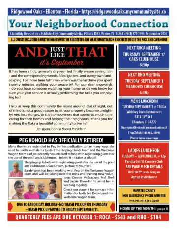 Ridgewood Oaks newsletter cover