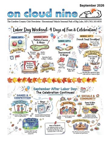 Care Free Country Club newsletter cover