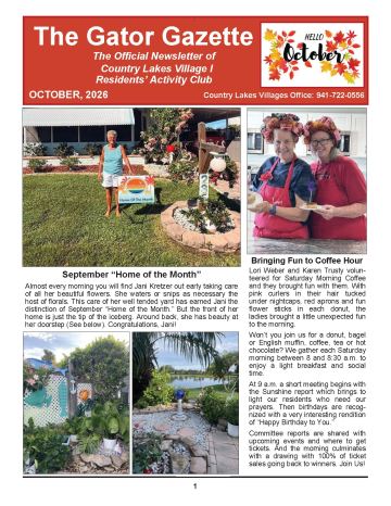 Country Lakes Village newsletter cover