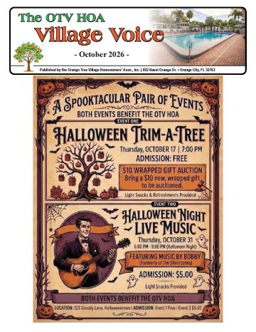 Orange Tree Village newsletter cover