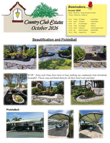 Country Club Estates newsletter cover