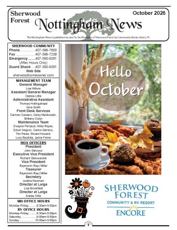 Sherwood Forest newsletter cover