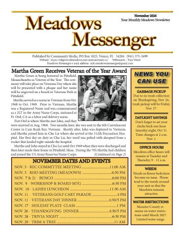 Ridgewood Meadows newsletter cover