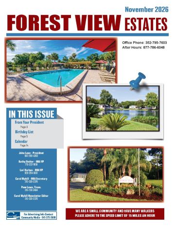 Forest View Estates newsletter cover