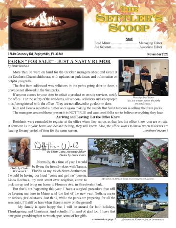Settlers Rest newsletter cover